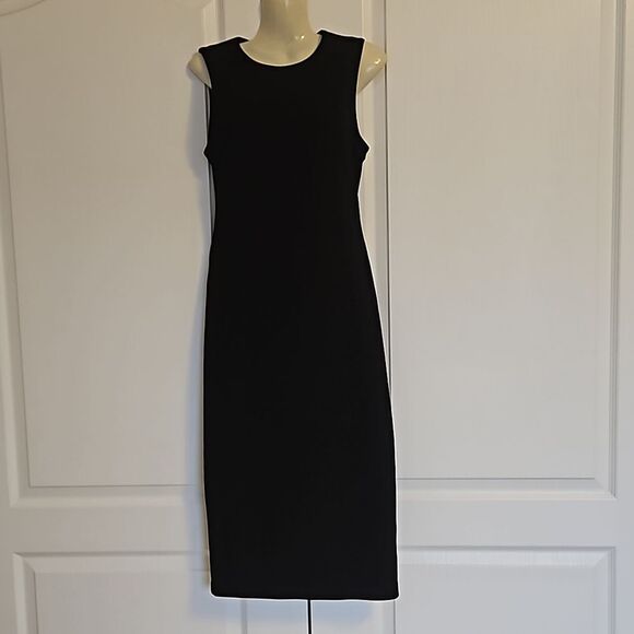 Zara Pencil Sleeveless Midi Dress Small Black - Picture 1 of 16